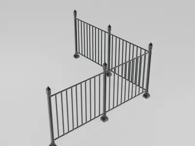 modular metal fence no1 3D model