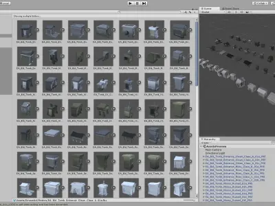 Low Poly Tomb Kit with LODs Low-poly 3D model