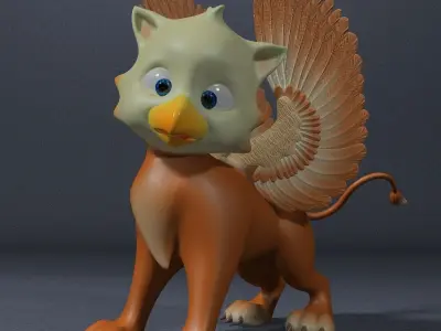 Baby Griffin Rigged Low-poly 3D model