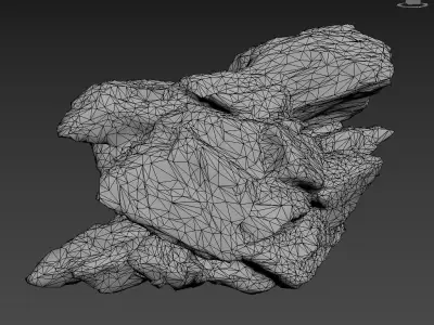 Low poly Mossy Rock Formation B 190416 Low-poly 3D model