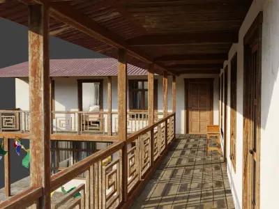 Mountain Lodge Low-poly 3D model