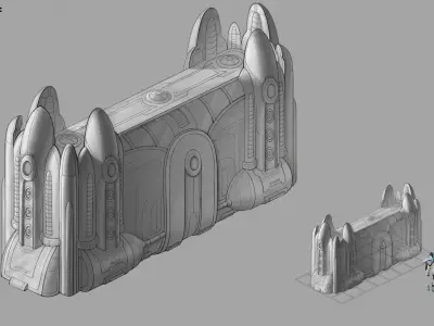 Space Station - City Wall 03 3D model purchase