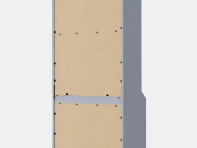 HAUGA High cabinet with 2 doors 1 Low-poly 3D model