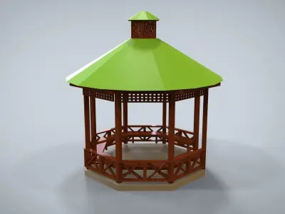Creative Park Bench Low-poly 3D model