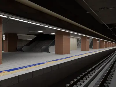 Marmaray Yenikapi Underground Train Station 3D Model Low-poly 3D model
