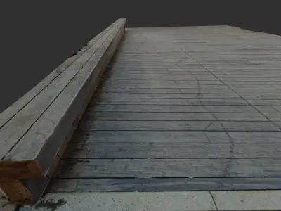 Realistic 3D scanned Low-Poly Wooden Deck Asset Low-poly 3D model