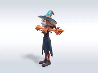 Adorable Witch Character Halloween 3D model