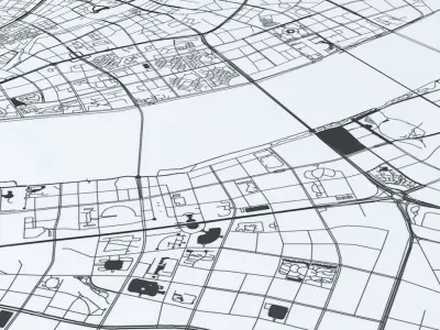 Hangzhou Road Network and Streets 3D model
