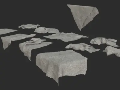 Old Fabric Cloth Assets 01 Low-poly 3D model