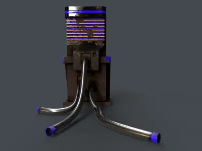 Sci-Fi Teleportation Capsule V1 - 02 Low-poly 3D model