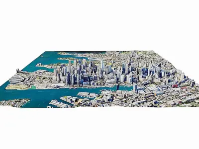 Sydney city  Low-poly 3D model