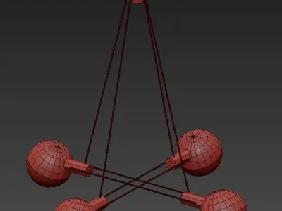 Striking Stilnovo Four Large Globes 3D model