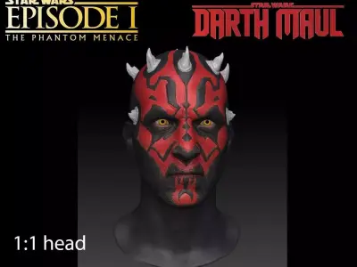Darth Maul head full size for 3d print 3D model