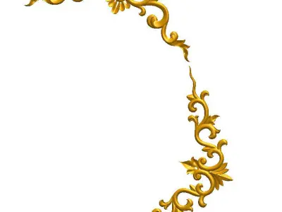 Classic 3D pattern pattern of gold interior to gate door wall Texture