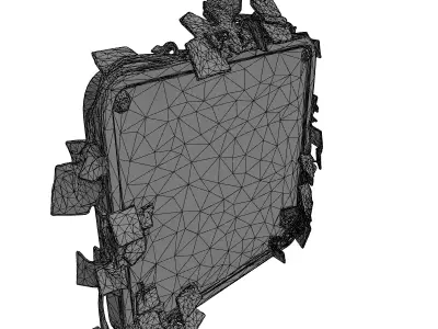 Overgrown Biohazard Warning Sign Low-poly 3D model