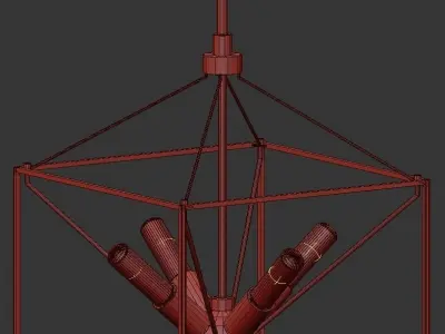 Artika pendant light in brass 3D model