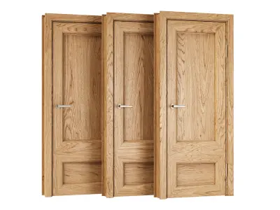 Wooden Door Set V4  3D model