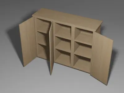 Cabinet wooden wardrobe 3D model