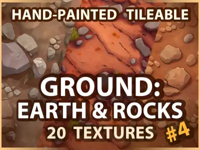 Ground - Earth and Rocks - 20 TEXTURES - Hand-painted -PACK 4--- Texture