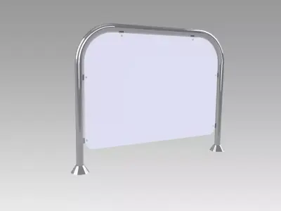 Pipe fencing wall security 3D model