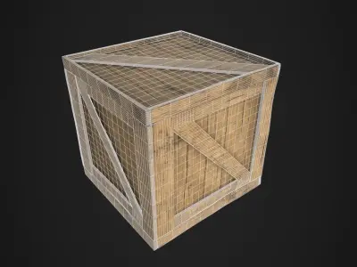 Wooden Crate Low-poly 3D model