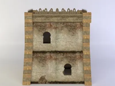 Building medieval tower Low-poly 3D model