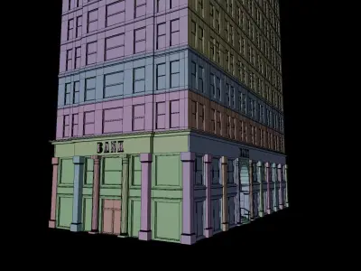 BANK BUILDING Low-poly 3D model