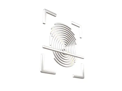 Fingerprint Recognition Icon v1 008 Free low-poly 3D model