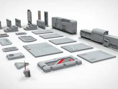 sci-fi Architecture kitbash 12 3D model