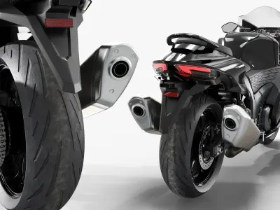  Aero-Fairing Twin-Seat Sport Motorcycle Black Red 