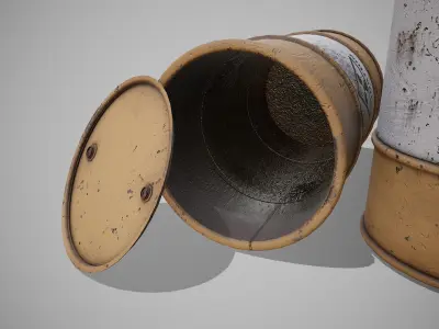 Barrels radiation used Low-poly 3D model