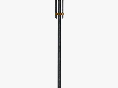 Cast iron modern street light lamp with 2 luminaries 3D model