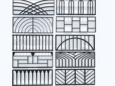 CastIron Fence Pack Low-poly 3D model