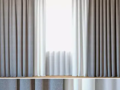 Curtains 67 Curtains with Tulle Backhausen Treccia 3D model