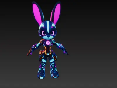Cyberpunk Bunny Low-poly 3D model