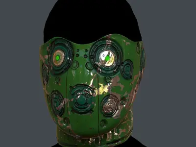 Gas mask helmet 3d model scifi Low-poly Low-poly 3D model