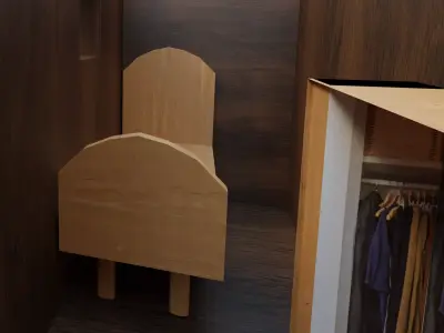 Floor plan and scene inside an appartment  Free low-poly 3D model