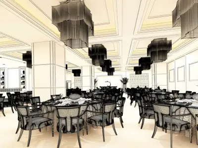 Business Restaurant - Coffee - Banquet  110 3D model