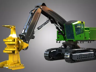 959MH Tracked Feller Buncher 3D model