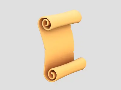 Scroll Cartoon Low-poly 3D model