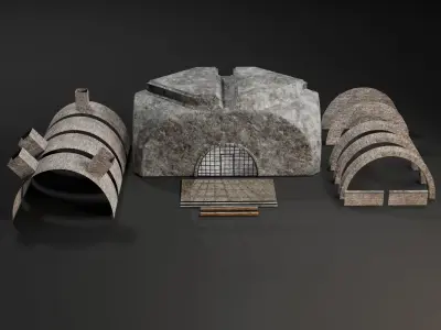 Torture Dungeon Modular Kit  Low-poly 3D model