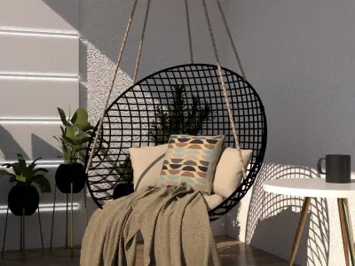 modern balcony 3D model