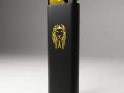 Lighter with gold lion 3D model