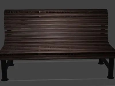 Park bench in 3 colors PBR Low-poly 3D model