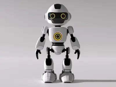 White robot android tecno 3D model