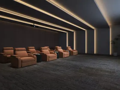 Movie Theater Interior Low-poly 3D model