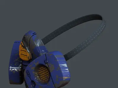 Gas mask helmet 3d model scifi Low-poly Low-poly 3D model Low-poly 3D model