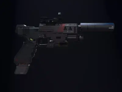 Sci Fi Glock Low-poly 3D model