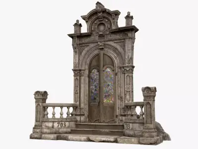 Old Abandoned Door Portal Low-poly 3D model