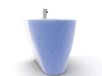 Elegant White Pedestal Sink model pack Low-poly 3D model